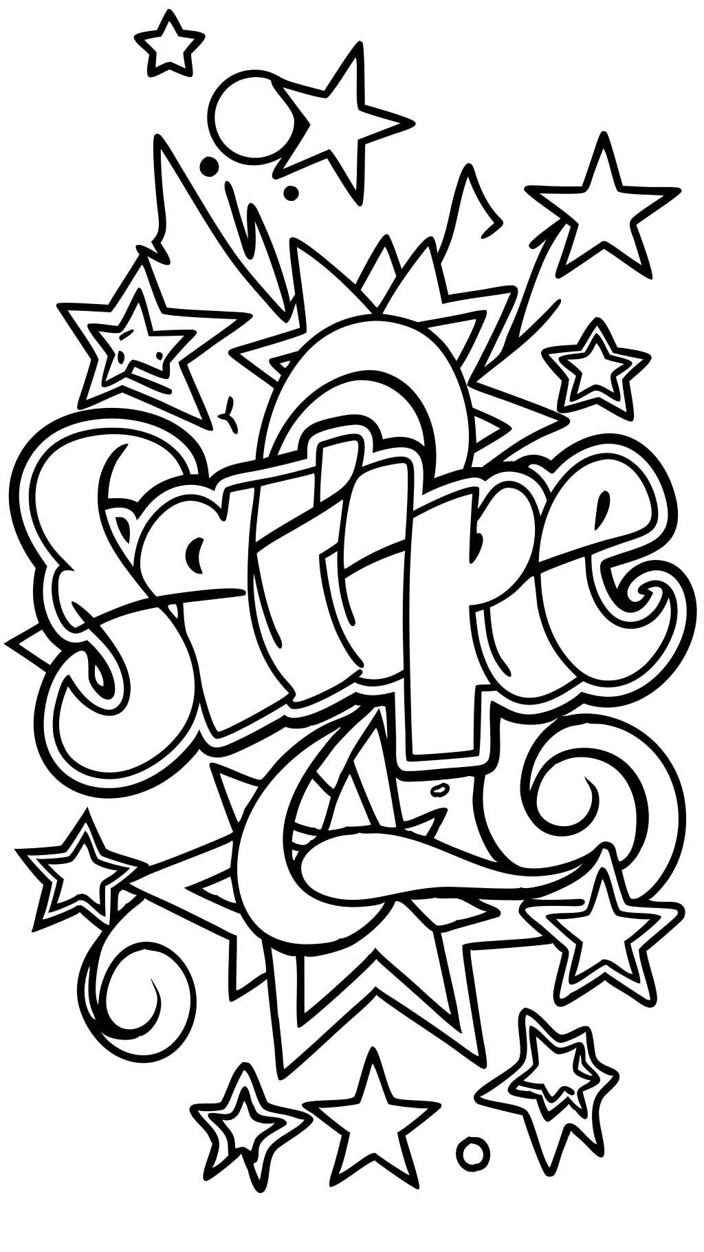 coloriage de mots graffitis